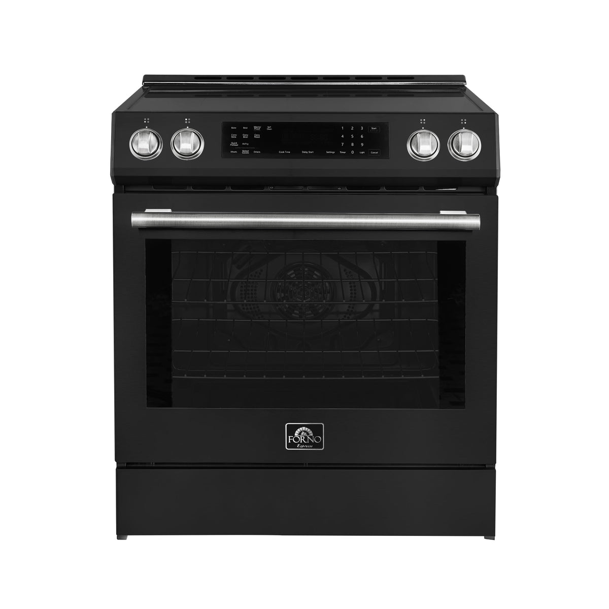 Forno Donatello 30-Inch Induction Range FFSIN0905-30 – Black – FFSIN0905 30BLK espresso leonardo induction range front