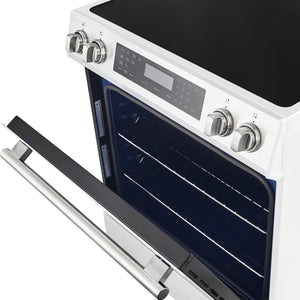 Forno Kitchen Appliance Package FBDL-015-09CAUS – Stainless Steel – FFSIN0905 30WHT espresso leonardo induction range door ajar.