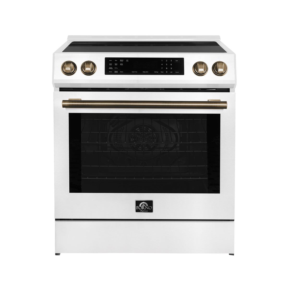 Forno Kitchen Appliance Package FBDL-015-06CAUS – Stainless Steel – FFSIN0905 30WHT espresso leonardo induction range front antique brass