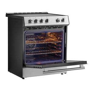 Forno Leonardo 30-Inch Induction Range FFSIN0982-30 – Stainless Steel – FFSIN0982 30 Leonardo 30 inc Induction Range Stainless Steel Angle Open 20with 20light 20on SS