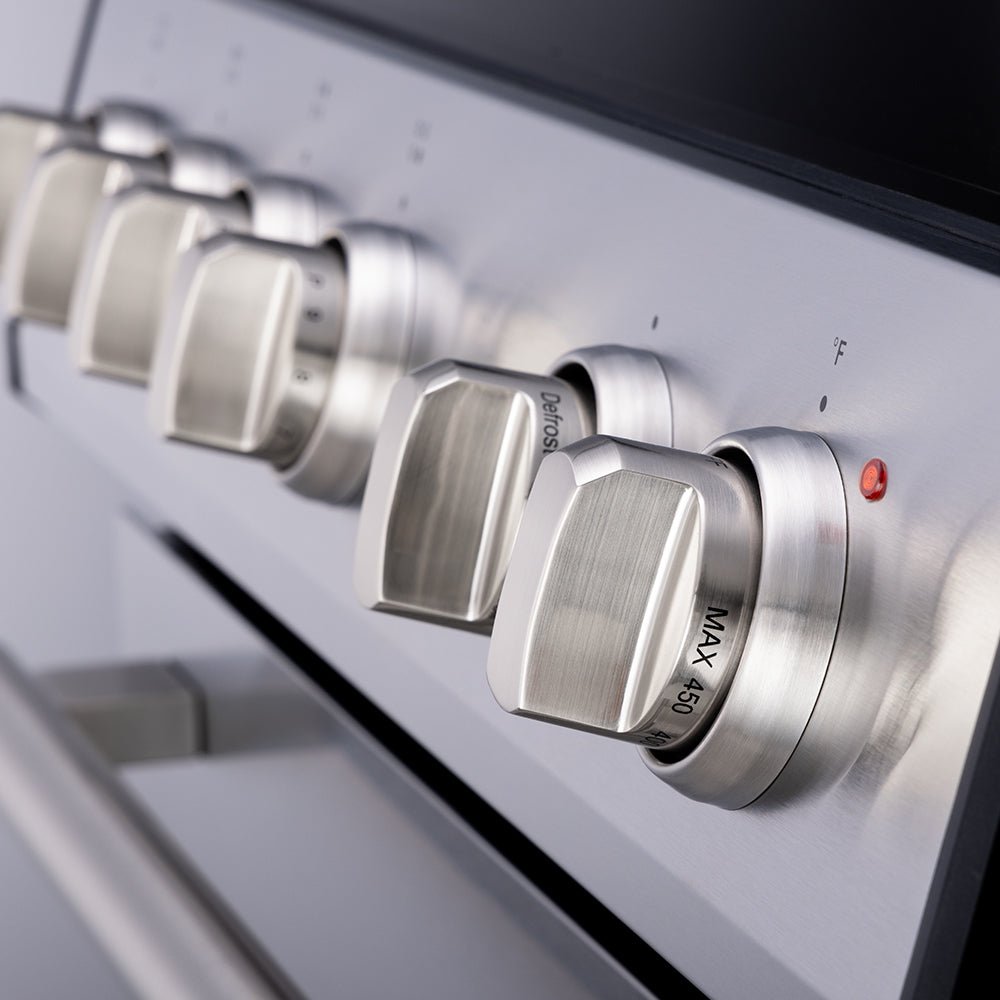 Forno Kitchen Appliance Package FBDL-014-05CAUS – Stainless Steel – FFSIN0982 30 Leonardo 30 inc Induction Range Stainless Steel Close 20Up 20on 20Knob SS