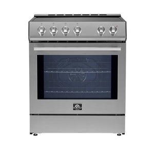 Forno Kitchen Appliance Package FBDL-014-05CAUS – Stainless Steel – FFSIN0982 30 Leonardo 30 inc Induction Range Stainless Steel Front Close SS