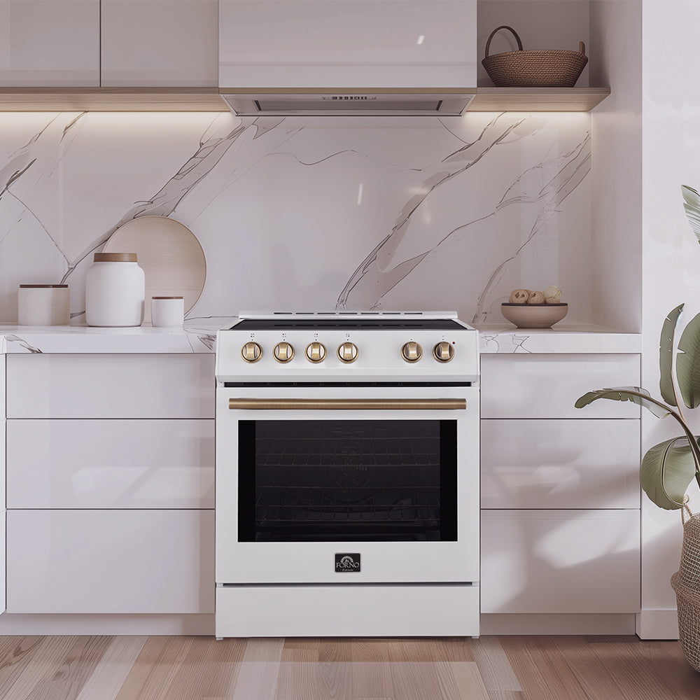 Forno Leonardo 30-Inch Induction Range FFSIN0982-30 – White – FFSIN0982 30 Lifestyle white