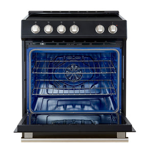 Forno Kitchen Appliance Package FBDL-014-12CAUS – Stainless Steel – FFSIN0982 30BLK Leonardo 30 inc Induction Range BLK Front Open SS