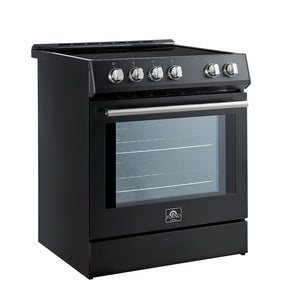 Forno Kitchen Appliance Package FBDL-014-12CAUS – Stainless Steel – FFSIN0982 30BLK Leonardo 30 inc Induction Range Black Angle Close 20 SS