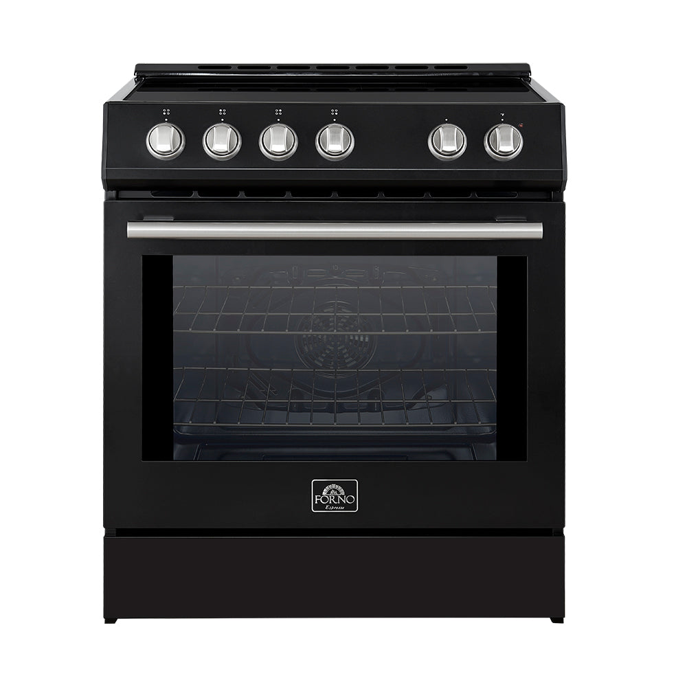 Forno Kitchen Appliance Package FBDL-014-15CAUS – Stainless Steel – FFSIN0982 30BLK Leonardo 30 inc Induction Range Black Front Close 20with 20light 20on SS