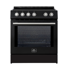 Forno Kitchen Appliance Package FBDL-014-11CAUS – Stainless Steel – FFSIN0982 30BLK Leonardo 30 inc Induction Range Black Front Close 20with 20light 20on SS