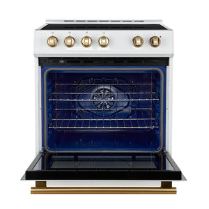 Forno Kitchen Appliance Package FBDL-014-07CAUS – Stainless Steel – FFSIN0982 30WHT Leonardo 30 inc Induction Range Whit Front Open AB