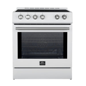 Forno Kitchen Appliance Package FBDL-014-10CAUS – Stainless Steel – FFSIN0982 30WHT Leonardo 30 inc Induction Range White Front Close SS
