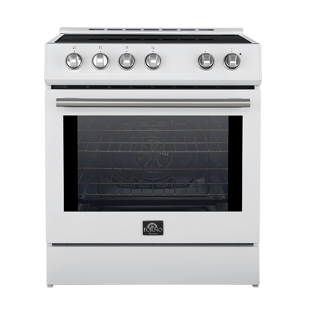 Forno Kitchen Appliance Package FBDL-014-07CAUS – Stainless Steel – FFSIN0982 30WHT Leonardo 30 inc Induction Range White Front Close SS
