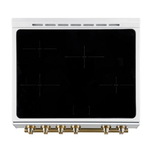 Forno Kitchen Appliance Package FBDL-014-08CAUS – Stainless Steel – FFSIN0982 30WHT Leonardo 30 inc Induction Range White Front Top AB