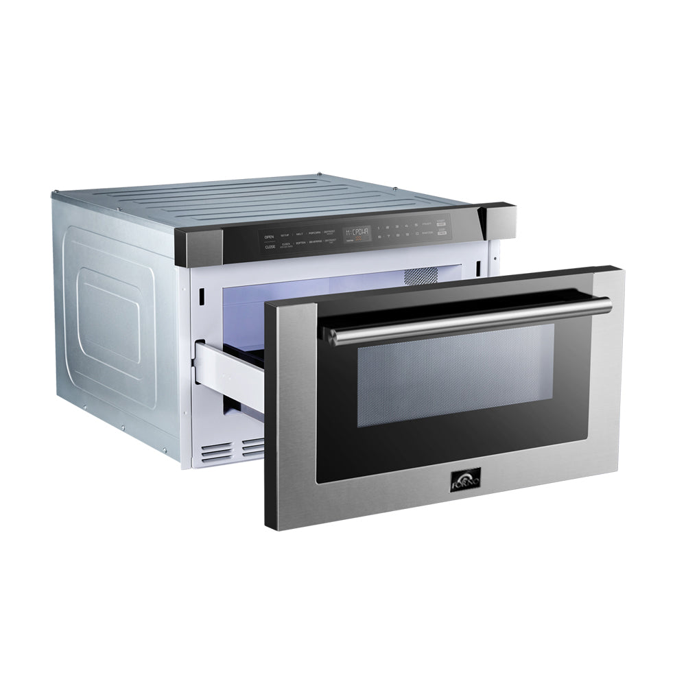 Forno Capoliveri 24-Inch Microwave Drawer FMWDR3000-24 – Stainless Steel – FMWDR3000 24 Forno Capoliveri Microwave Drawer Rack