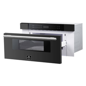 Forno Capoliveri 30-Inch Microwave Drawer FMWDR3000-30 – Black – FMWDR3000 30BLK Angle 2 OpeN