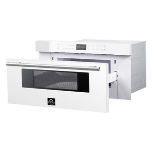Forno Capoliveri 30-Inch Microwave Drawer FMWDR3000-30 – White – FMWDR3000 30WHT Angle 2 Open SSH
