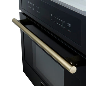 Forno Kitchen Appliance Package FBDL-025-03CAUS – Stainless Steel – FMWDR3093 30BLK BRASS ANGLED VIEW