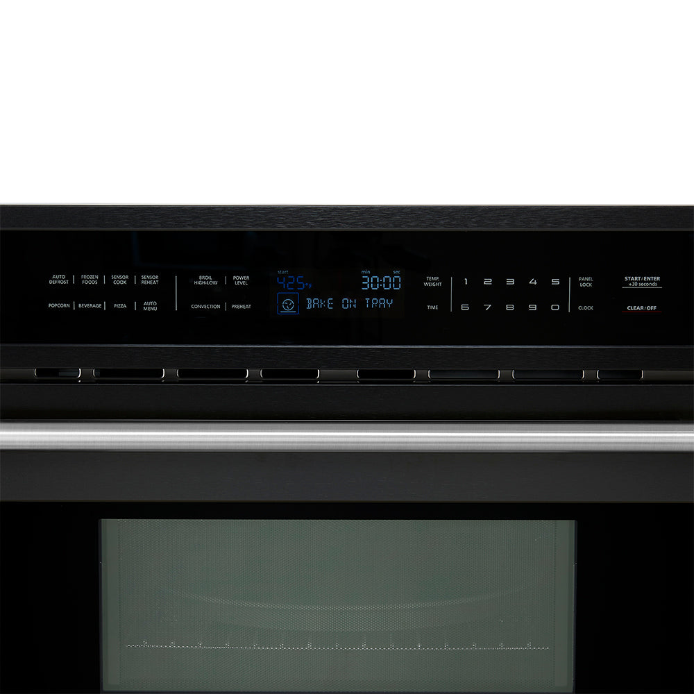 Forno Kitchen Appliance Package FBDL-025-03CAUS – Stainless Steel – FMWDR3093 30BLK CLOSE UP STAINLESS HANDLE