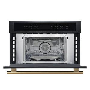 Forno Kitchen Appliance Package FBDL-025-03CAUS – Stainless Steel – FMWDR3093 30BLK DOOR OPEN BRASS