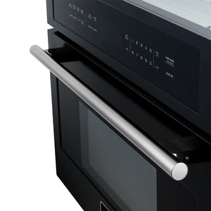 Forno Kitchen Appliance Package FBDL-025-03CAUS – Stainless Steel – FMWDR3093 30BLK STAINLESS HANDLE SIDE VIEW