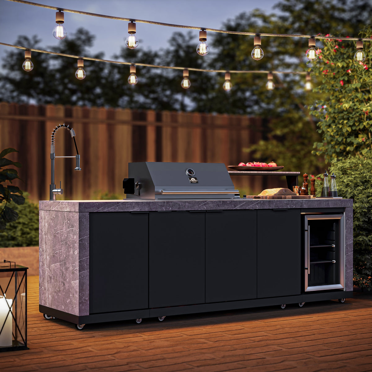 Forno Kitchen 30-Inch Outdoor Kitchen Set FODKT2544BLK – Black – FODKT2544BLK Lifestyle