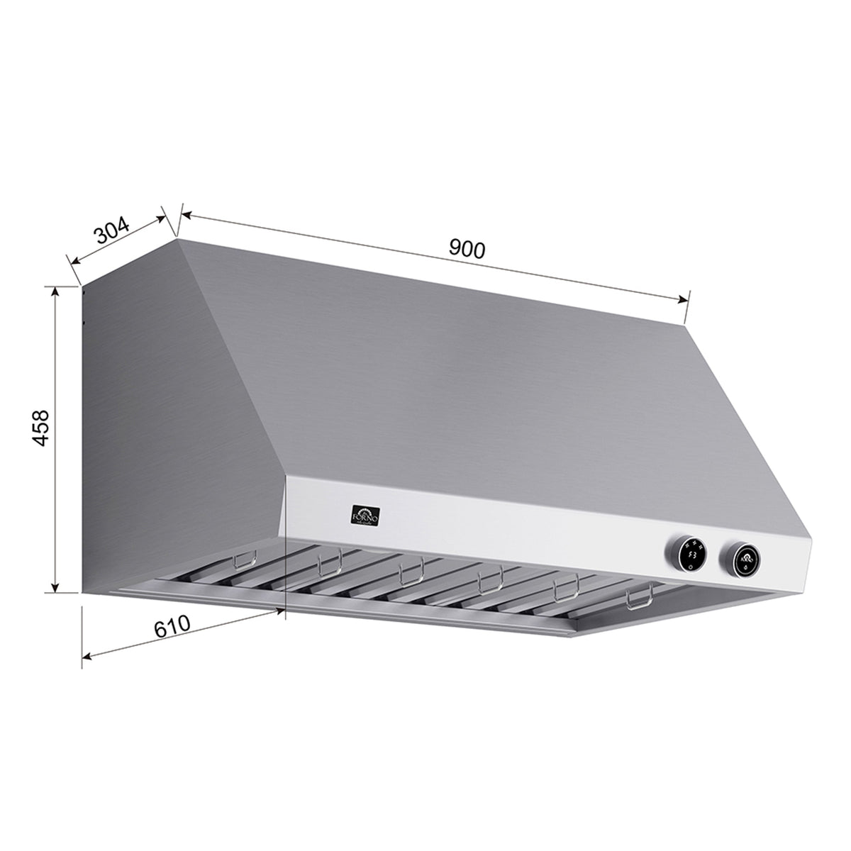 Forno Biagio 36-Inch Range Hood FRHWM5009-36 – Stainless Steel – FRHWM5009 36 Biagio Rangehood Dimensions