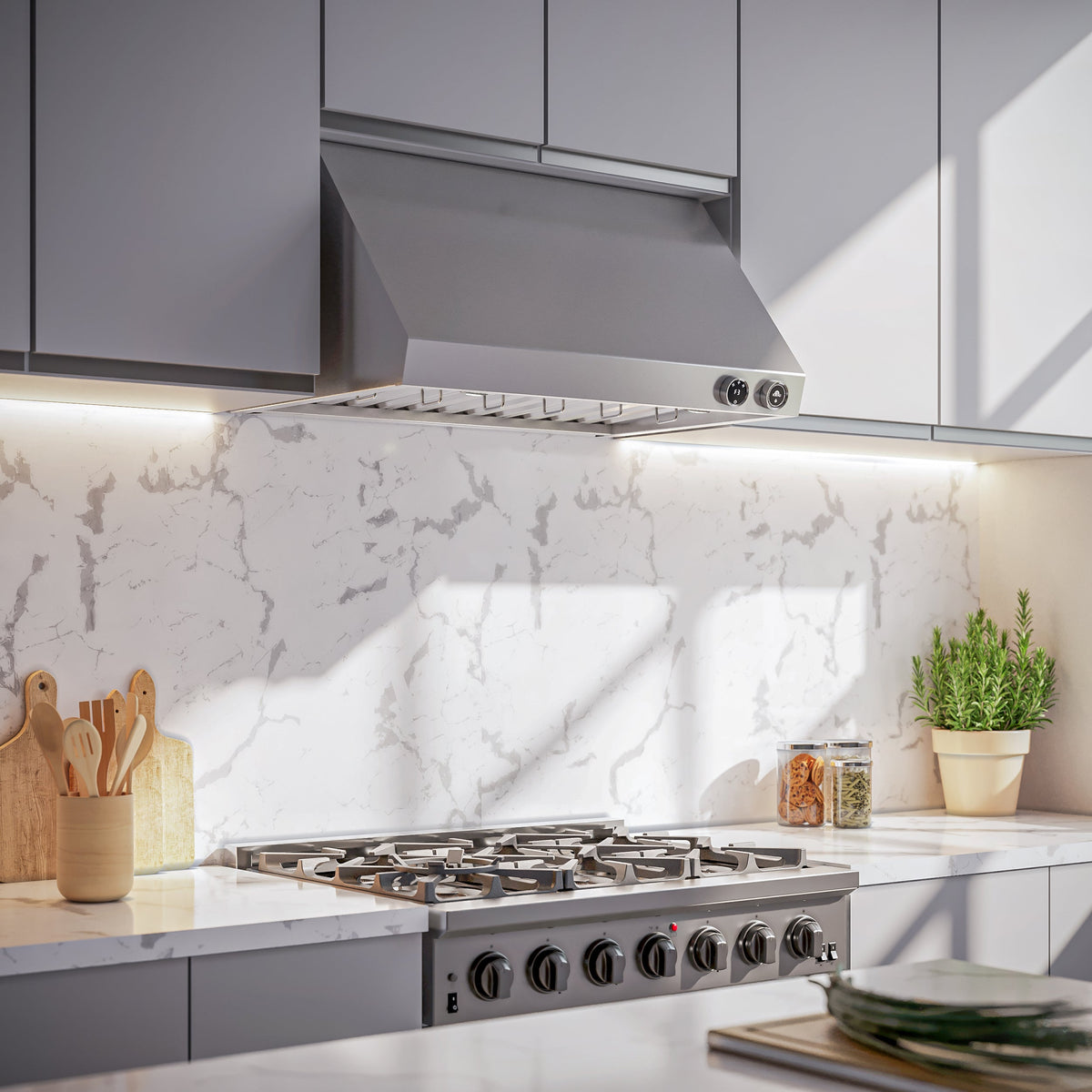 Forno Biagio 36-Inch Range Hood FRHWM5009-36 – Stainless Steel – FRHWM5009 36 Lifestyle