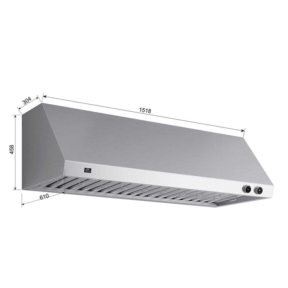 Forno Biagio 60-Inch Range Hood FRHWM5009-60 – Stainless Steel – FRHWM5009 60 Biagio Rangehood Dimensions