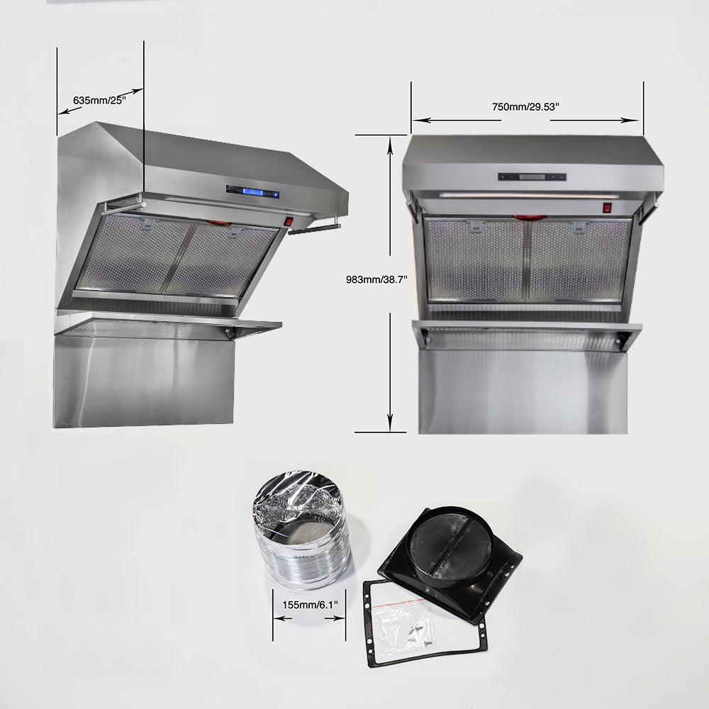 Forno Savona 30-Inch Range Hood FRHWM5029-30HB – Stainless Steel – FRHWM5029 30HB 20 283 29