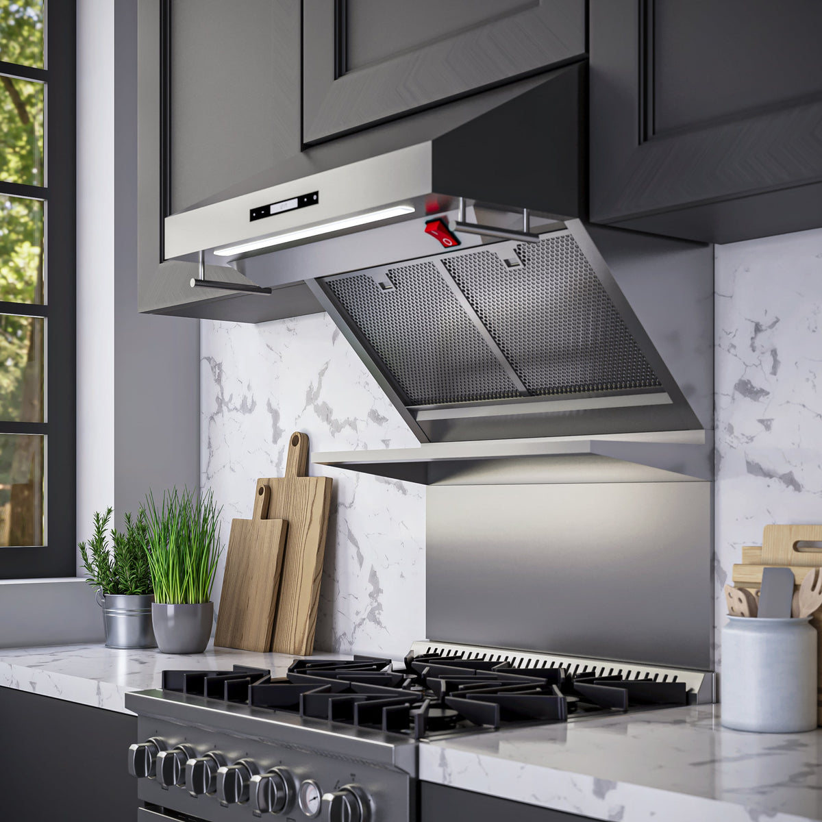 Forno Savona 30-Inch Range Hood FRHWM5029-30HB – Stainless Steel – FRHWM5029 30HB Lifestyle