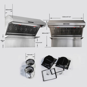 Forno Savona 48-Inch Range Hood FRHWM5029-48 – Stainless Steel – FRHWM5029 48 parts2 web