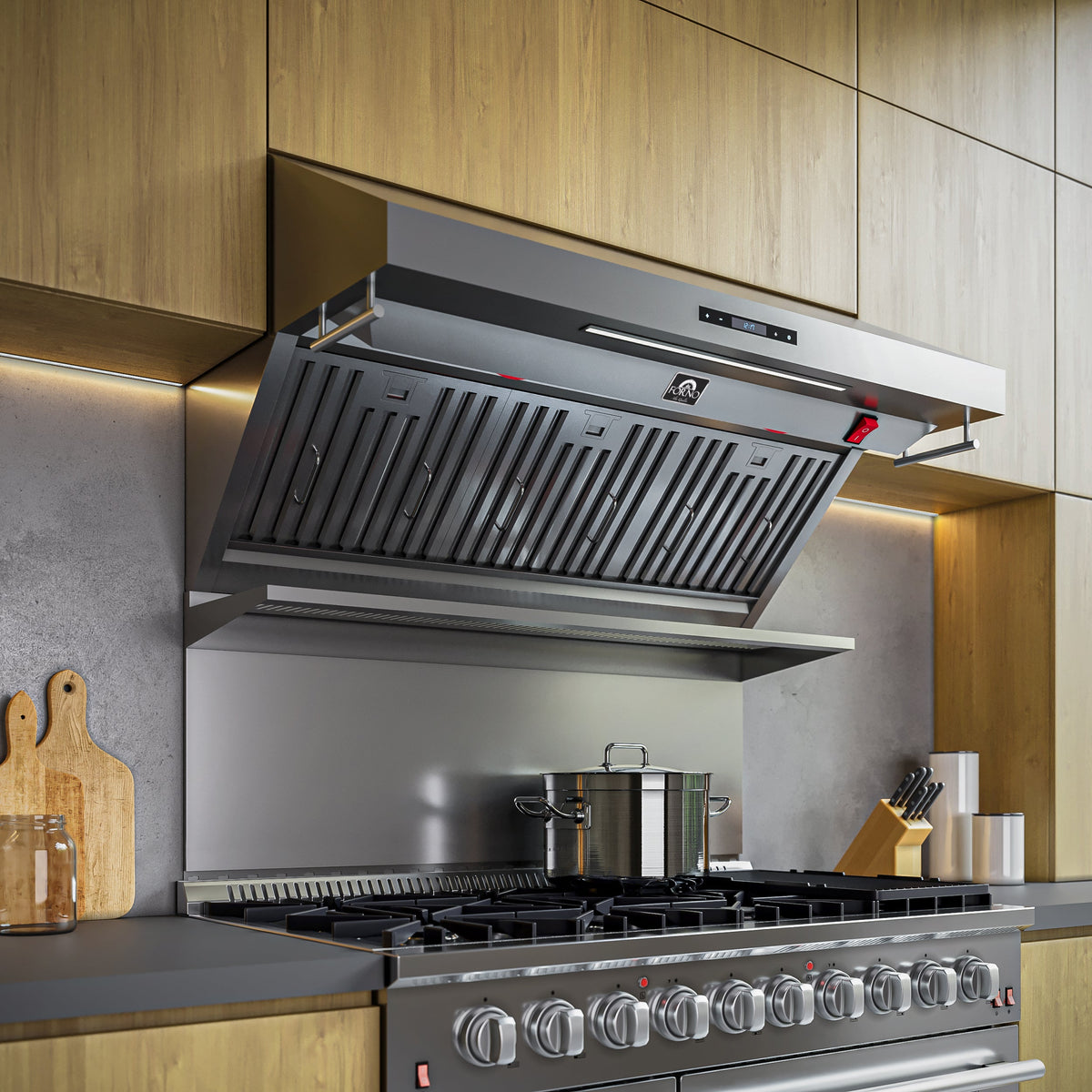 Forno Savona 48-Inch Range Hood FRHWM5029-48 – Stainless Steel – FRHWM5029 48 Lifestyle