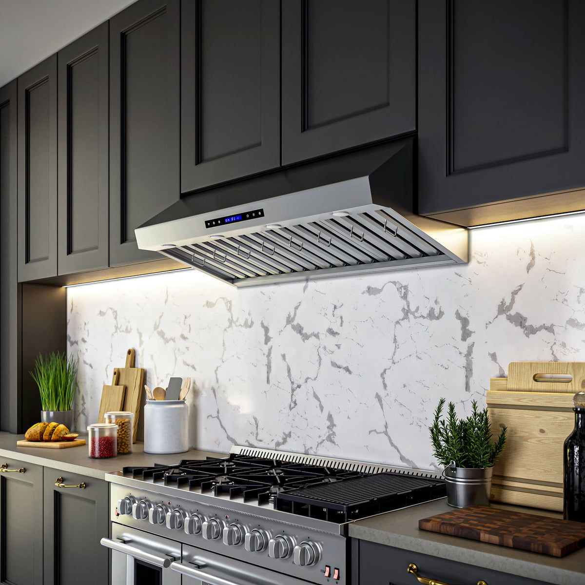 Forno Palazzo 48-Inch Range Hood FRHWM5030-48 – Stainless Steel – FRHWM5030 48 Lifestyle