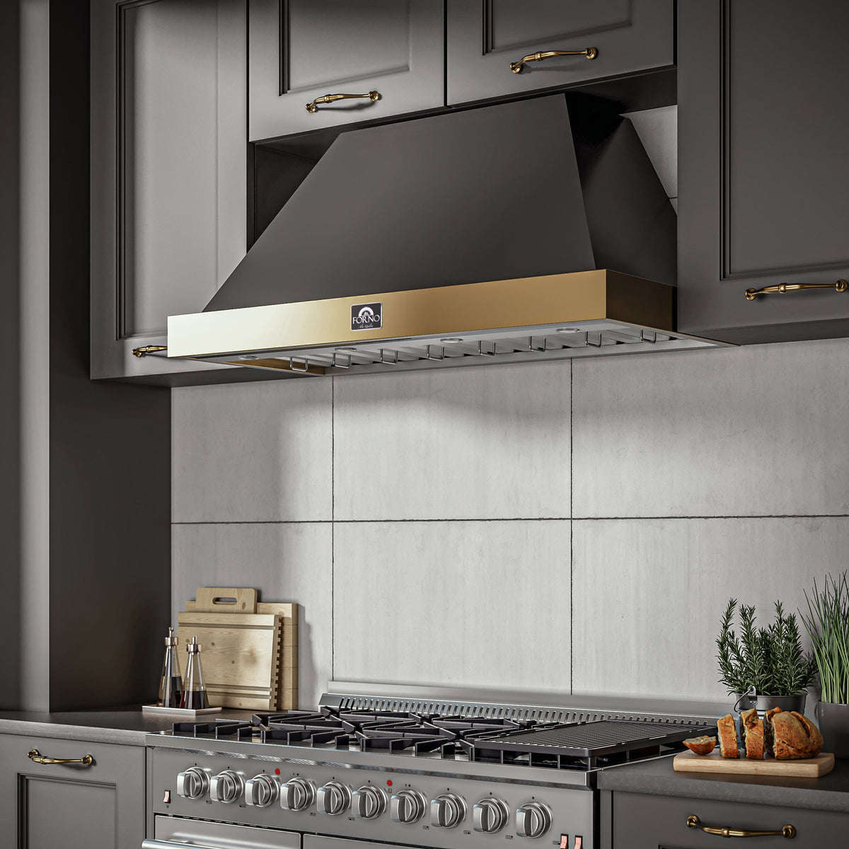 Forno Vittorio 48-Inch Range Hood FRHWM5078-48 – Black – FRHWM5078 48BLK Lifestyle