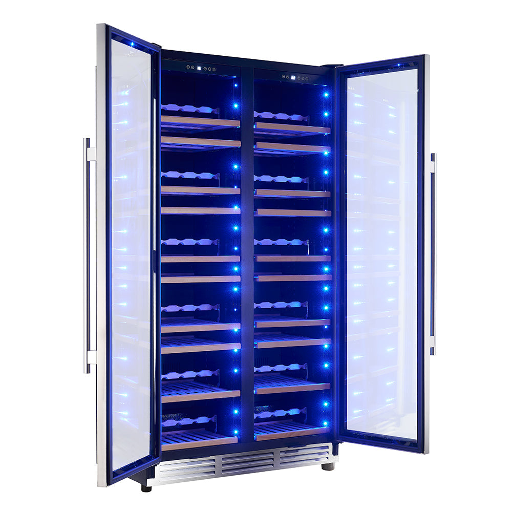 Forno Vernazza 40-Inch Wine & Beverage Cooler FWCDR6642-40 – Stainless Steel – FWCDR6642 40S Vernazza Anfle 20with 20Open 20Door
