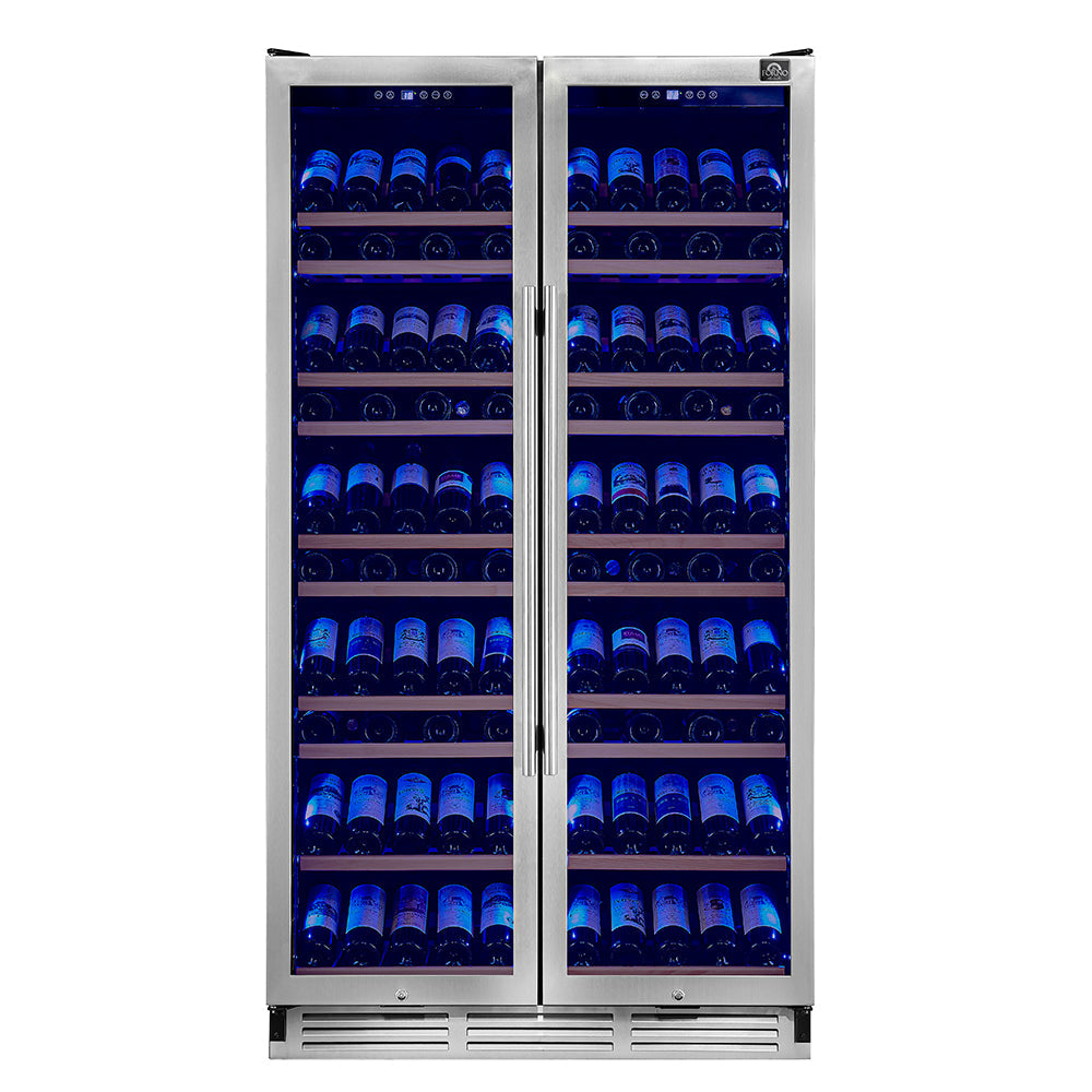 Forno Vernazza 40-Inch Wine & Beverage Cooler FWCDR6642-40 – Stainless Steel – FWCDR6642 40S Vernazza Front 20with 20Bottles
