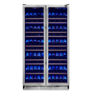 Forno Vernazza 40-Inch Wine & Beverage Cooler FWCDR6642-40 – Stainless Steel – FWCDR6642 40S Vernazza Front 20with 20Bottles