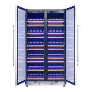 Forno Vernazza 40-Inch Wine & Beverage Cooler FWCDR6642-40 – Stainless Steel – FWCDR6642 40S Vernazza Front 20with 20Open 20Doors