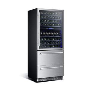 Forno Capraia 30-Inch Wine & Beverage Cooler FWCDR6661-30 – Stainless Steel – FWCDR6661 30S 20Angle