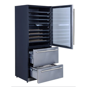 Forno Capraia 30-Inch Wine & Beverage Cooler FWCDR6661-30 – Stainless Steel – FWCDR6661 30S 20Opened 20Angle