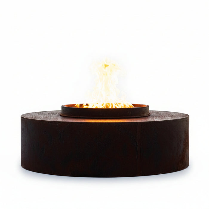 The Outdoor Plus Orbit 42-Inch Corten Steel Smokeless Fire Pit