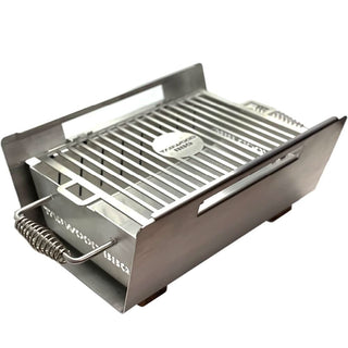 Tagwood BBQ BBQ07SS table top warming brazier in 304 stainless steel with acacia wood