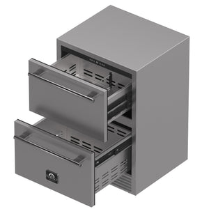 Forno Como 24-Inch Drawer Refrigerator & Freezer FDROD1611-24 – Stainless Steel – Fridge FDROD1611 24S 2024 09 Angle Open