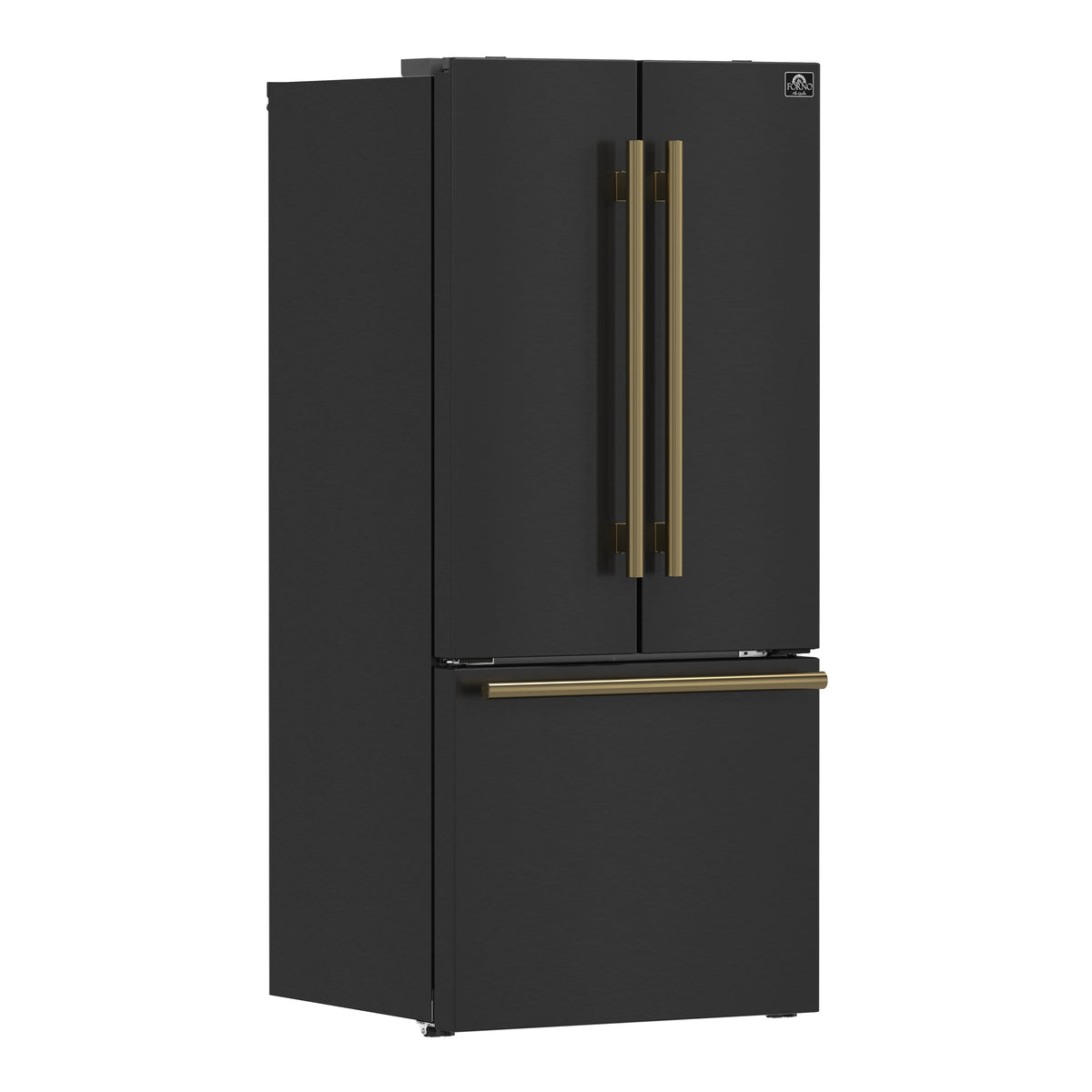 Forno Gallipoli 30-Inch French Door Refrigerator FFFFD1974-31 – Black – Fridge FFFFD1974 31BLK 2024 09 Angle