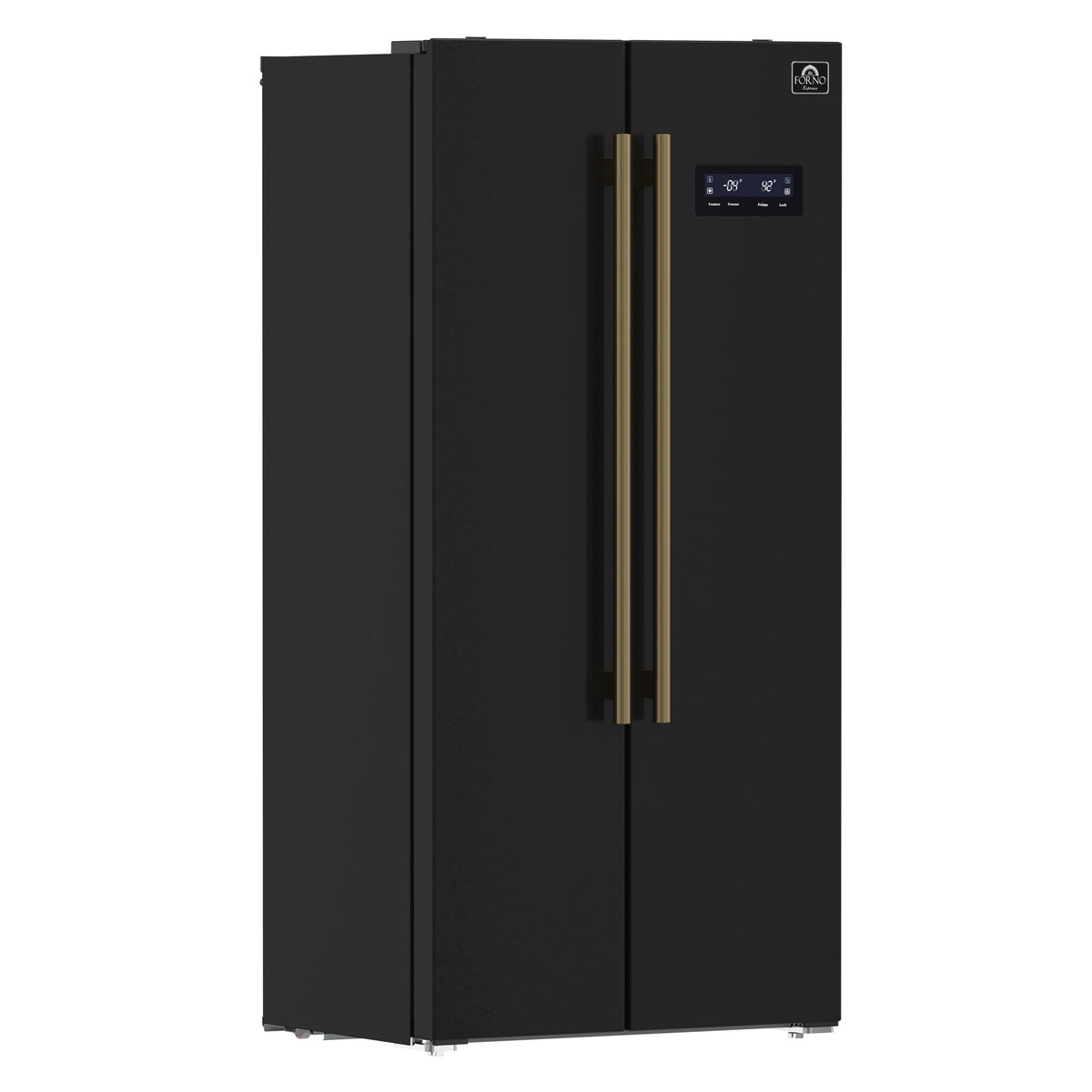 Forno Salerno 33-Inch Side-by-Side Refrigerator FFRBI1805-33 – Black – Fridge FFRBI1805 33BLK 2024 09 Angle