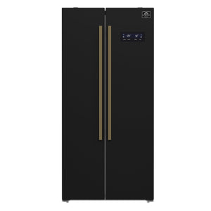 Forno Salerno 33-Inch Side-by-Side Refrigerator FFRBI1805-33 – Black – Fridge FFRBI1805 33BLK 2024 09 Front