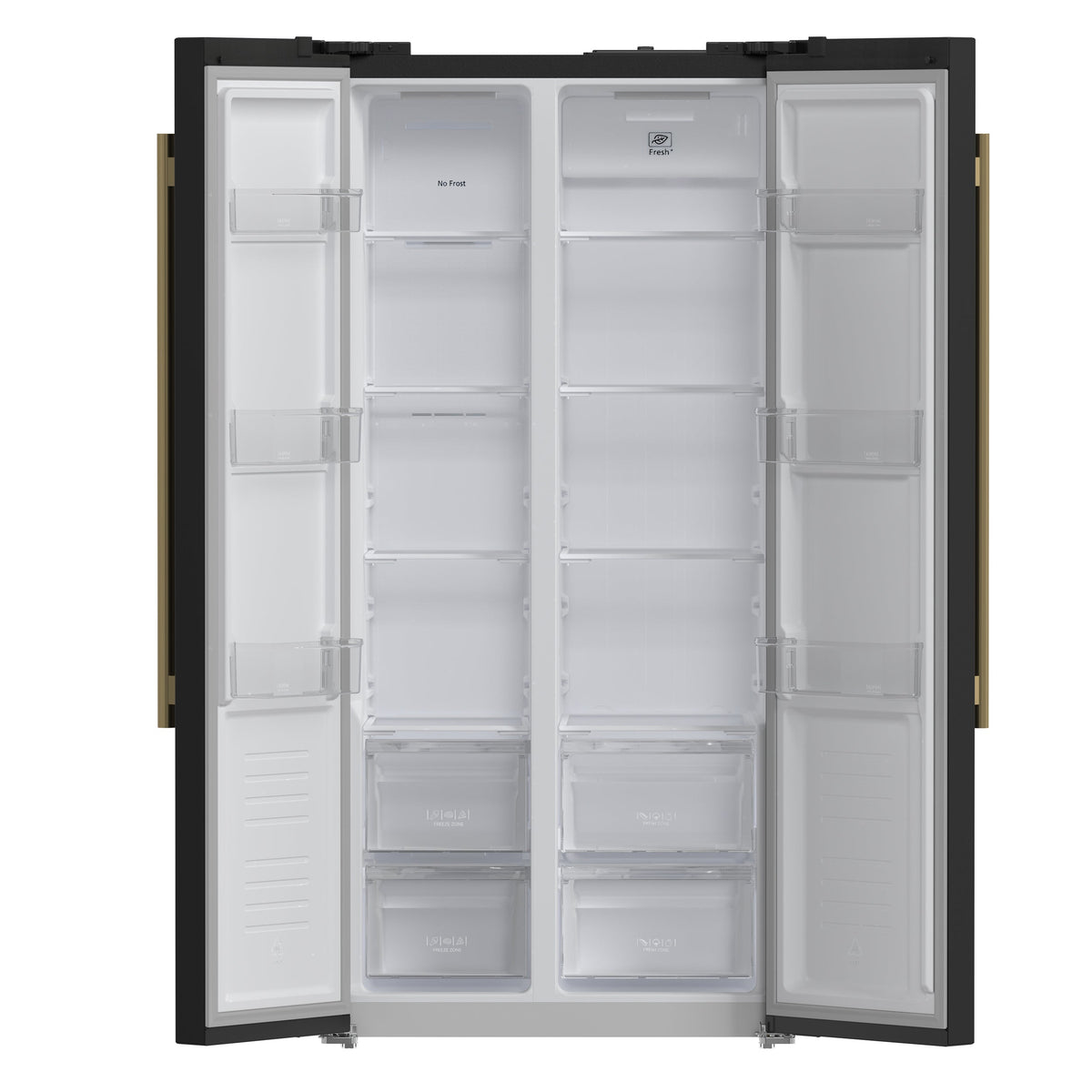 Forno Salerno 33-Inch Side-by-Side Refrigerator FFRBI1805-33 – Black – Fridge FFRBI1805 33BLK 2024 09 Front Open