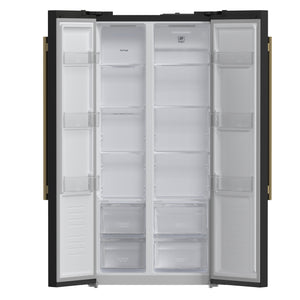Forno Salerno 33-Inch Side-by-Side Refrigerator FFRBI1805-33 – Black – Fridge FFRBI1805 33BLK 2024 09 Front Open