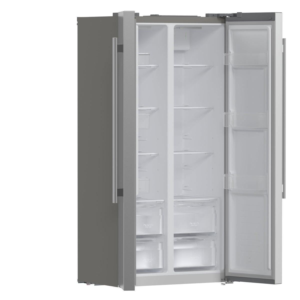 Forno Salerno 33-Inch Side-by-Side Refrigerator FFRBI1805-33SB – Stainless Steel VCM – Fridge FFRBI1805 33SB 2024 10 Angle Open