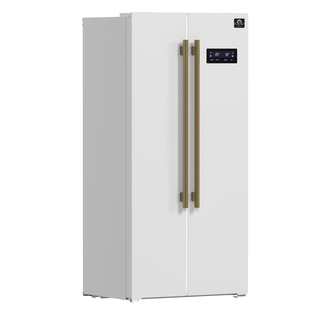 Forno Salerno 33-Inch Side-by-Side Refrigerator FFRBI1805-33 – White – Fridge FFRBI1805 33WHT 2024 09 Angle
