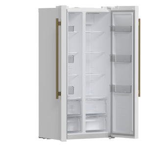 Forno Salerno 33-Inch Side-by-Side Refrigerator FFRBI1805-33 – White – Fridge FFRBI1805 33WHT 2024 09 Angle Open