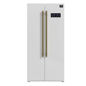 Forno Salerno 33-Inch Side-by-Side Refrigerator FFRBI1805-33 – White – Fridge FFRBI1805 33WHT 2024 09 Front